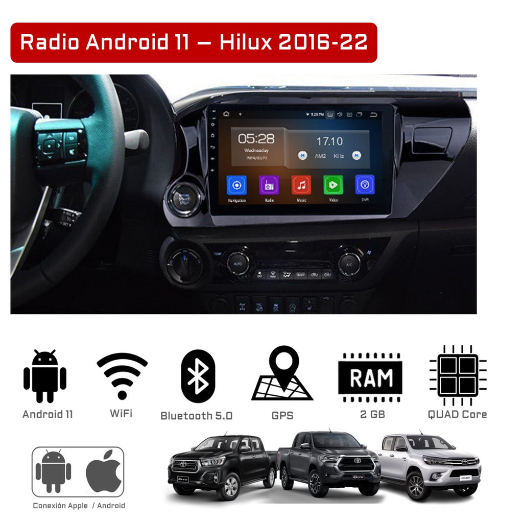 Radio Android 11.0 para Toyota Hilux
