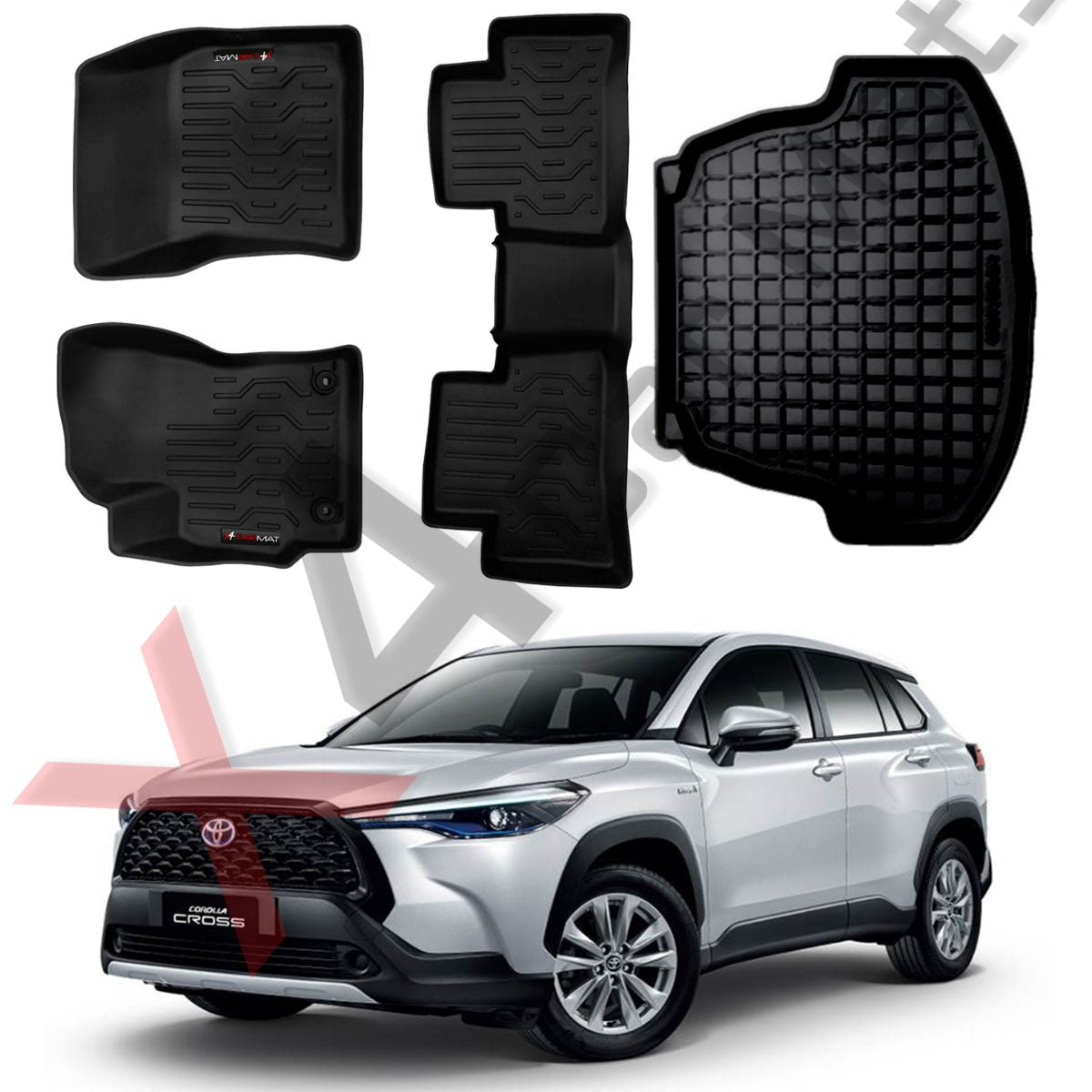 Tapete termoformado Toyota Corolla Cross 1era +2da Fila + Baul