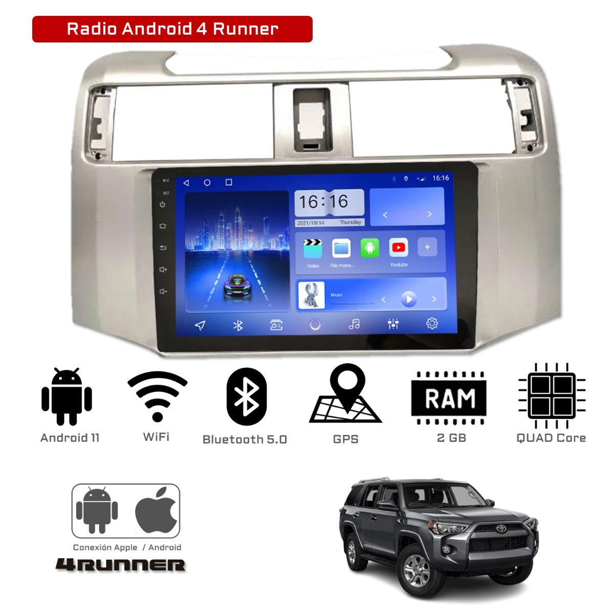 Radio Android 14.0 para Toyota 4Runner